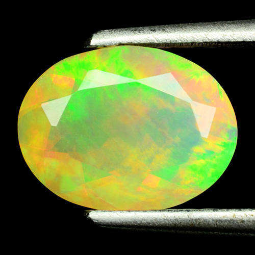 OPAL~1.14Ct RAREST!! NATURAL METALLIC NEON GREEN RED FLASHING MULTI COLOUR PLAY OPAL