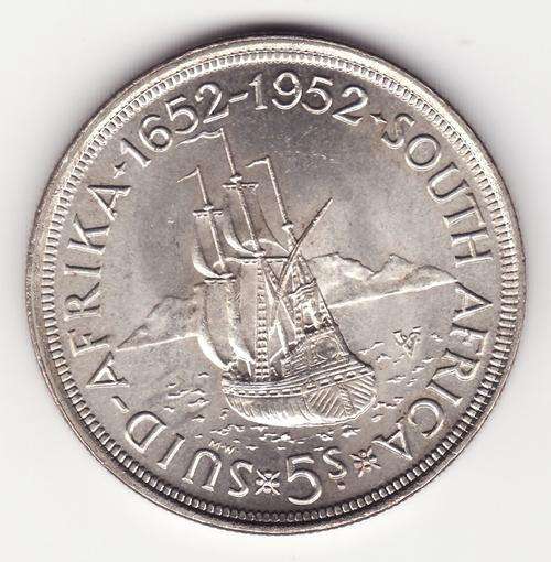 SAU 1952 5 Shilling .50 SIlver