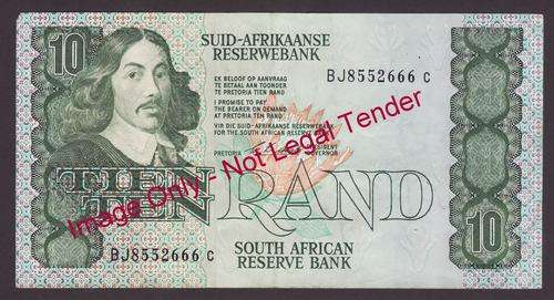 RSA 1990 C.L. Stals 10 Rand Banknote