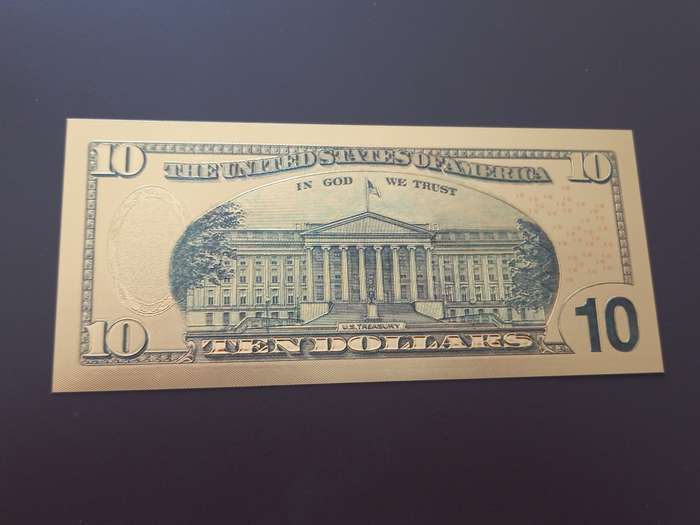 NICE USA $10 GOLD FOIL NOTE. 3 AVAILABLE. BID PER NOTE