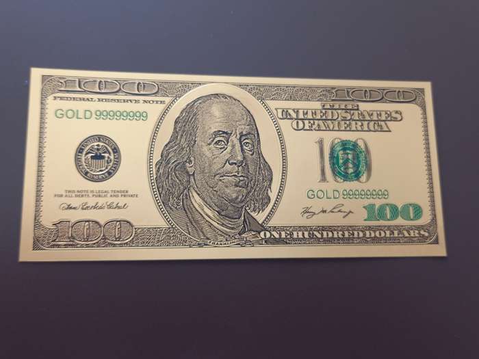 NICE USA $100 GOLD FOIL NOTE. 3 AVAILABLE. BID PER NOTE