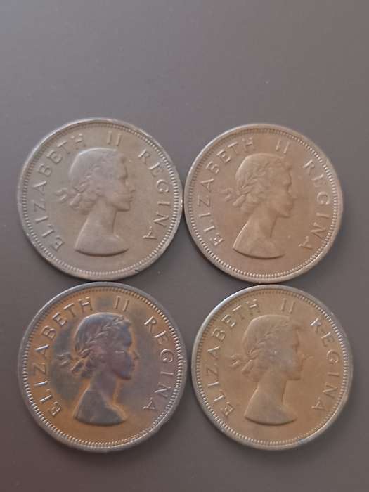 NICE SET OF UNION ONE PENNIES. 1957 - 1960. ONE BID FOR ALL 4