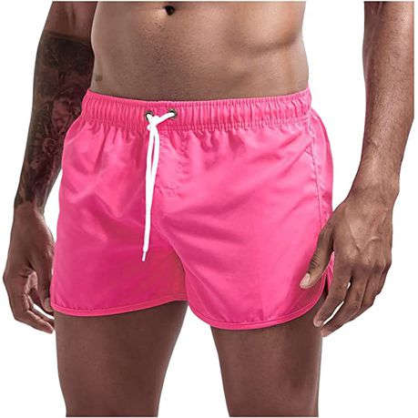 Beach Swimming Board Shorts, Quick Drying Men`s Costume - Pink
