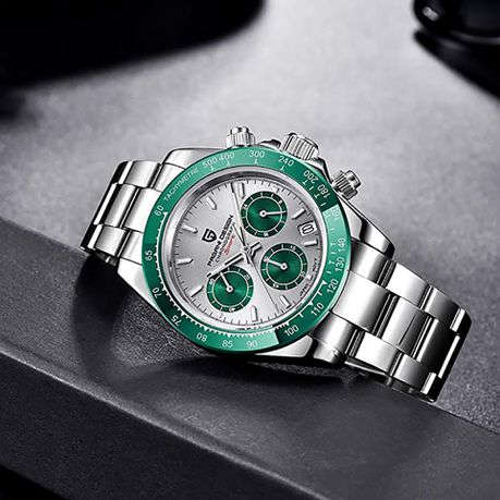 Pagani Design Formal Mens Watch With Elegant Green and Silver Dial