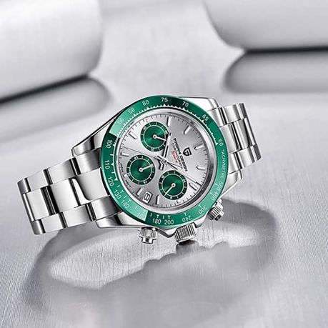 Pagani Design Formal Mens Watch With Elegant Green and Silver Dial