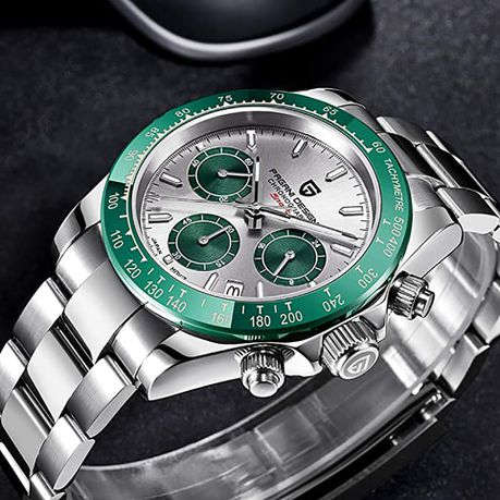 Pagani Design Formal Mens Watch With Elegant Green and Silver Dial