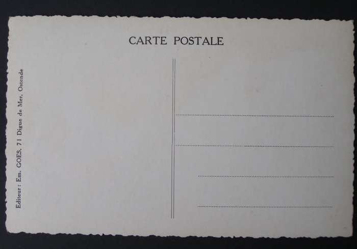 Vintage Belgian POSTCARD - The Port at Ostende