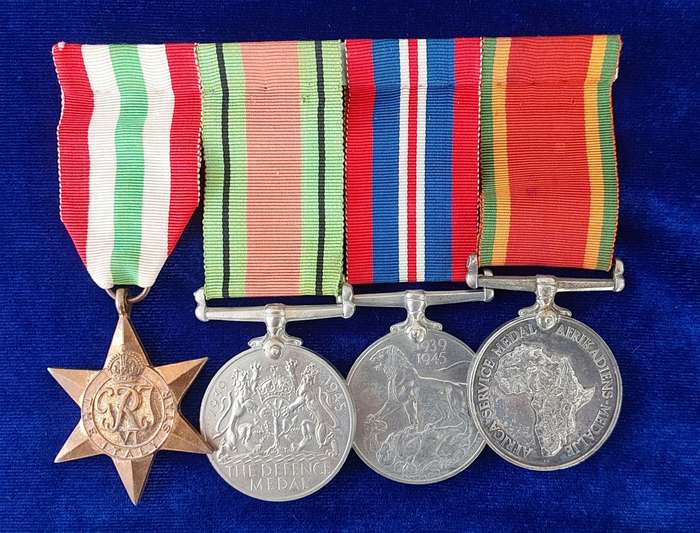 - WW2 Group of 4 x Medals Awarded to M.J Grobler -
