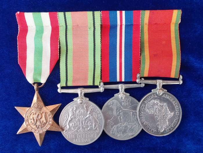 - WW2 Group of 4 x Medals Awarded to M.J Grobler -