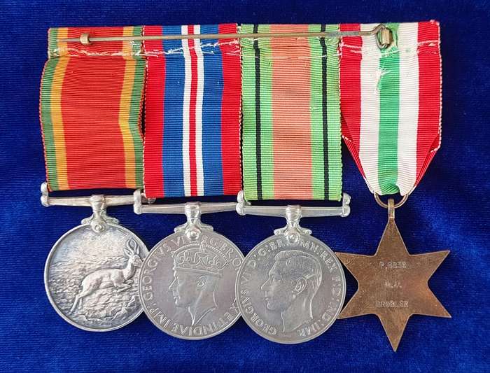 - WW2 Group of 4 x Medals Awarded to M.J Grobler -