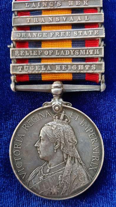 - QSA (Queen`s South Africa Medal) with 5 x Clasps to 335 CORPL: E. STEPHENSON IMPL: LT INFY -