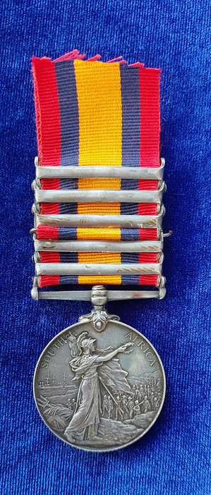 - QSA (Queen`s South Africa Medal) with 5 x Clasps to 335 CORPL: E. STEPHENSON IMPL: LT INFY -