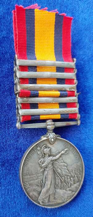 - QSA (Queen`s South Africa Medal) with 5 x Clasps to 335 CORPL: E. STEPHENSON IMPL: LT INFY -