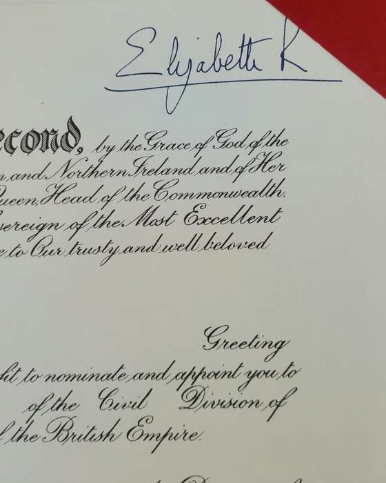 - Rare Boxed Most Excellent Order of the British Empire (MBE) to Mrs Jean Muller with Certificate -