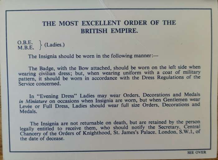 - Rare Boxed Most Excellent Order of the British Empire (MBE) to Mrs Jean Muller with Certificate -
