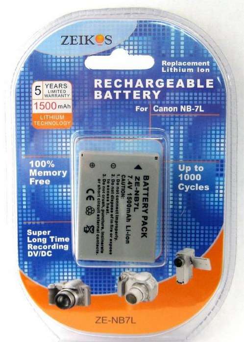 Zeikos ZE-NB7L Rechargeable Lithium Battery for Canon NB7L