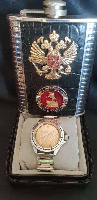 Russian Diver watch and modern hipflask