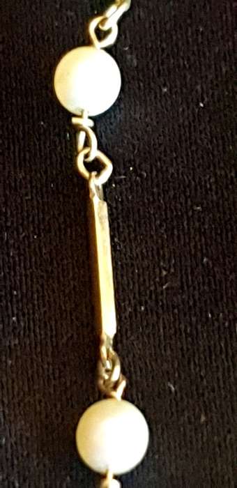 14ct yellow gold bracelet with 6 genuine pearls