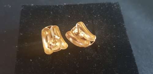 Gold plated fancy stud earrings stamped surg
