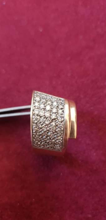 9CT BROAD BAND RING WITH 41X GENUINE DIAMONDS OF APPROX 1.3 CARAT