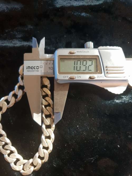 Solid Silver gents thick bracelet