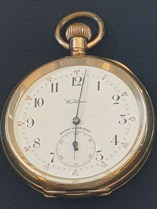 Pocket watch-14ct gold plated Waltham from 1909