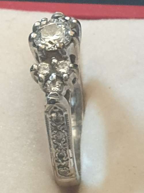 9ct white gold and diamond engagement ring