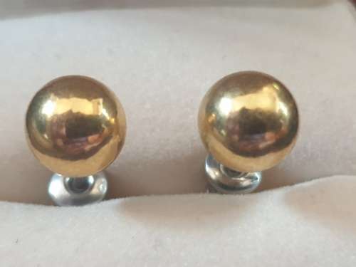 9ct hollow plated gold ball stud  earrings