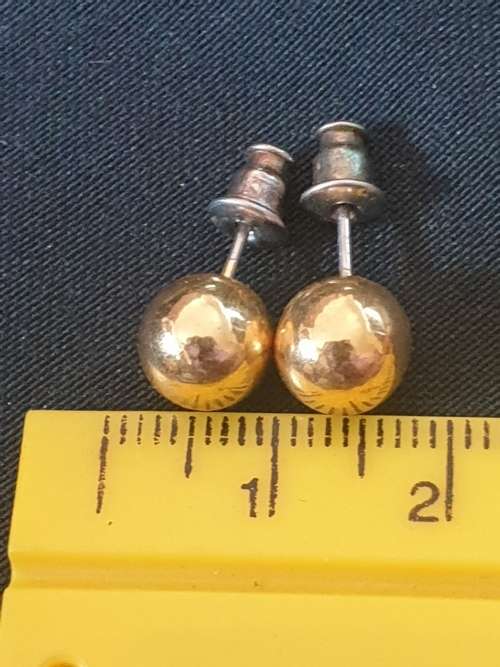 9ct hollow plated gold ball stud  earrings