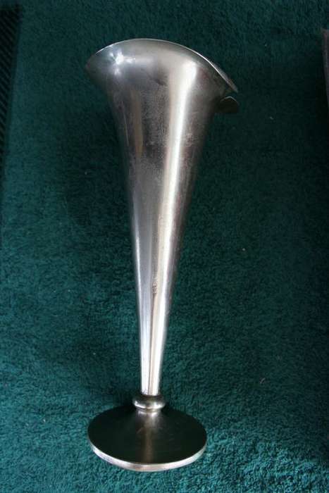 SILVER PLATED LILY-SHAPED VASE