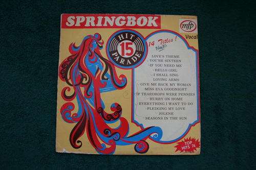 SPRINGBOK HIT PARADE VOL: 15 -- VINYL LP RECORD
