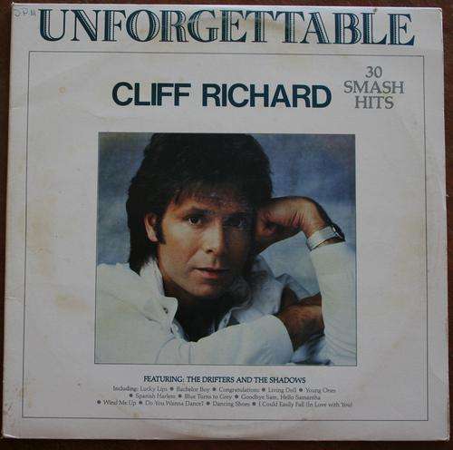 CLIFF RICHARD -- UNFORGETTABLE-- 30 SMASH HITS -- DOUBLE VINYL LP RECORD