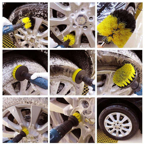 Drill Brush Set Floor Scrubbing Brush Is Suitable For / Car / Carpet / Deck Tile / Bathroom Cleaning