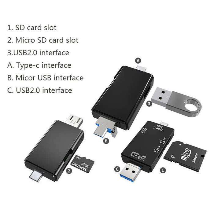 Multifunctional Treqa USB-6 OTG Adapter Type-C Interface Mini
