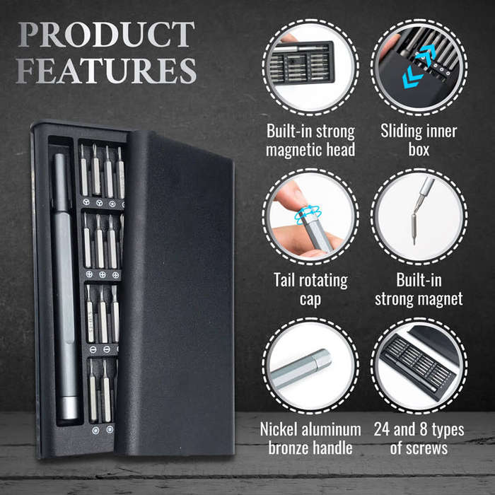 Precision Screwdriver Set 24 In 1 Gadget Set Suitable For Mobile Phone Computer Glasses Watch Repair