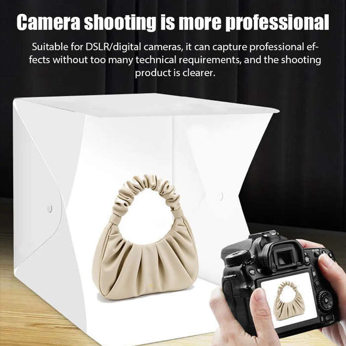 LED Lighting Foldable Light Box Portable Photography Studio Tent Kit USB Powered