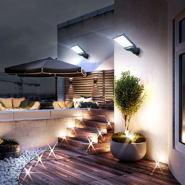 LED Solar Street Light With Motion Sensor Suitable For Outdoor Courtyard Walkways