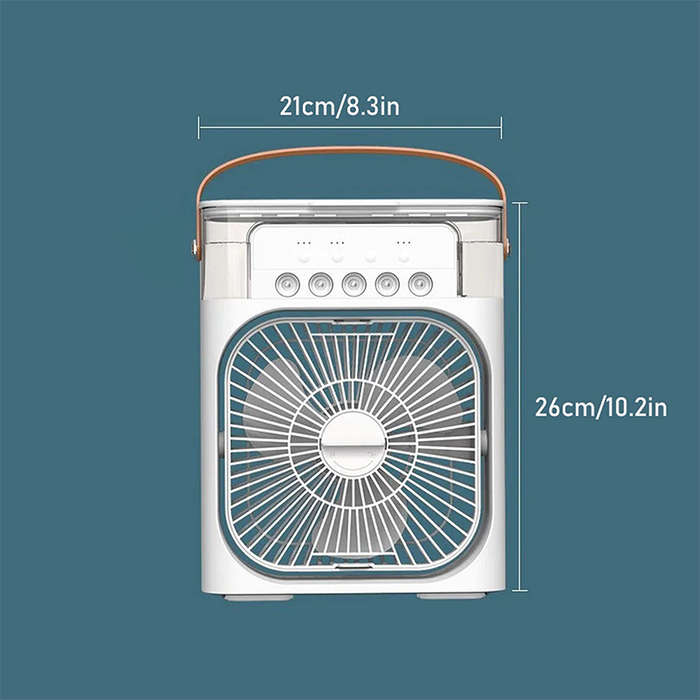 Mini Evaporative Cooler Mist Fan Usb 5 Mist Hole Nozzles 600ml Water Reservoir