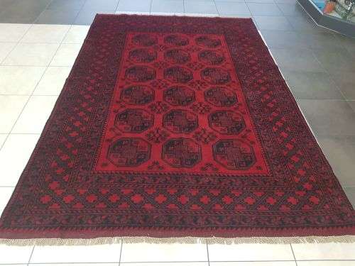 RED AFGHAN HANDMADE CARPET 300 X 200 CM