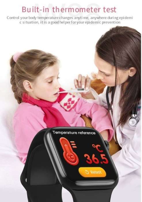 W98 Smart Watch, Activity Tracker, Oximeter, Thermometer & Immunity Check - Obsidian Black
