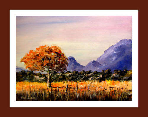'' MOUNTAIN VIEW " Original signed acrylic by Nick Stobart.