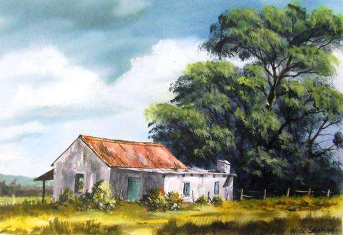 ' I COULD LIVE HERE' Original Acrylic painting by Nick Stobart