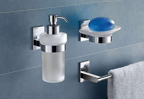 SOAP DISPENSER. BATHROOM WALL
