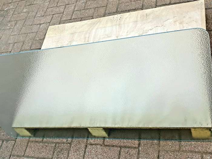COLLECTION ONLY...Outdoor Tempered Glass Table Tops. (Bid Per Piece)