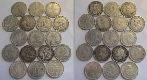 Collection of Seventeen South African Silver Shillings (1924-1964)
