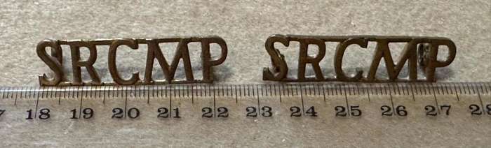 Southern Rhodesian Corps of Military Police - SRCMP Brass Shoulder Title Set - 1952 to 1965