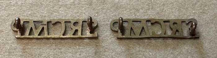 Southern Rhodesian Corps of Military Police - SRCMP Brass Shoulder Title Set - 1952 to 1965