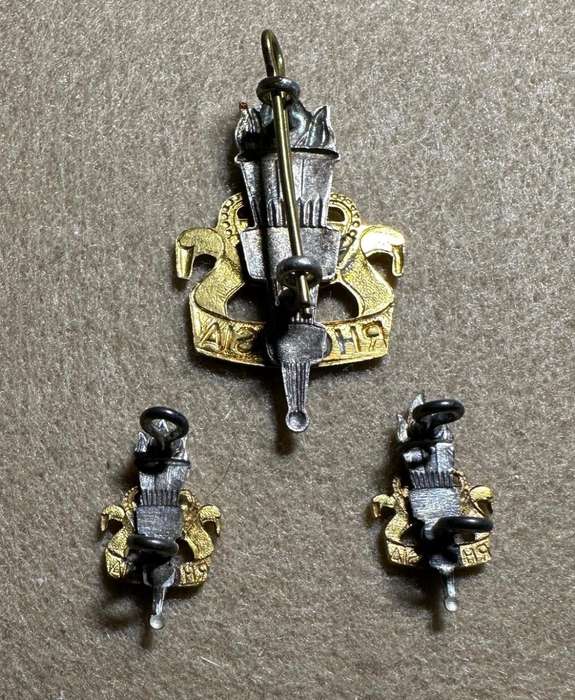 Rhodesian Educational Corps - SET BERET AND COLLAR BADGES METAL - QC