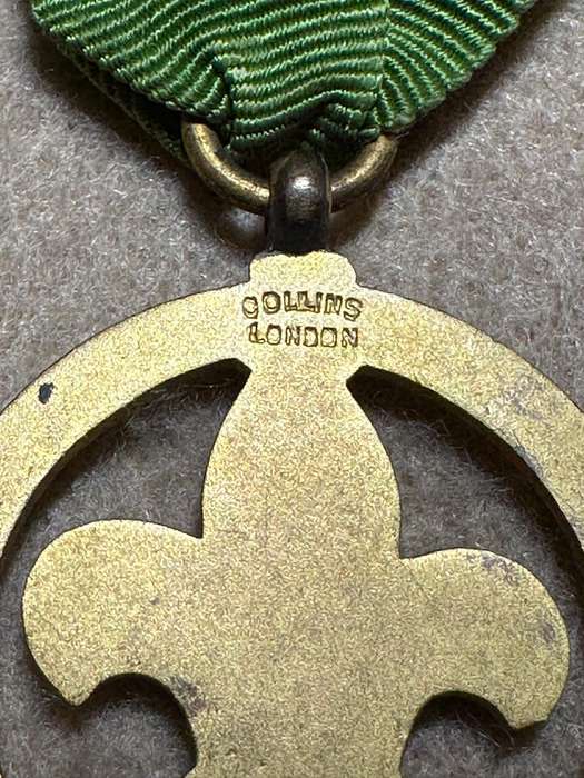 Rhodesian Boy Scouts - MEDAL ON GREEN RIBBON, by COLLINS, LONDON