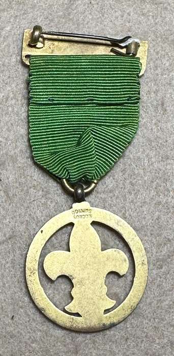 Rhodesian Boy Scouts - MEDAL ON GREEN RIBBON, by COLLINS, LONDON